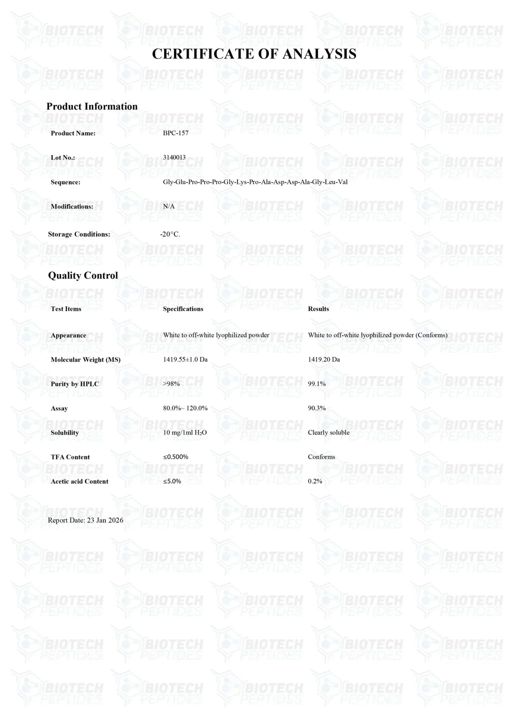 （💪Repair + Anti-inflammatory + Tissue Regeneration） BPC-157 (5mg) - Biotech Peptides
