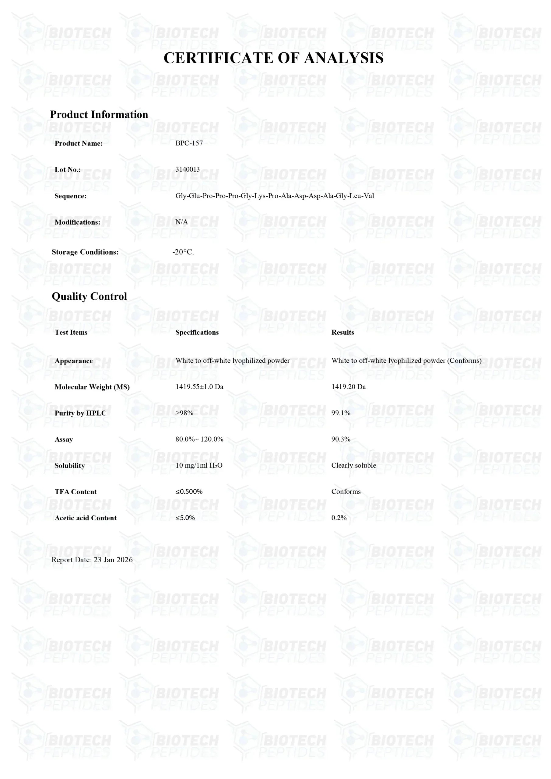 （💪Repair + Anti-inflammatory + Tissue Regeneration） BPC-157 (5mg) - Biotech Peptides